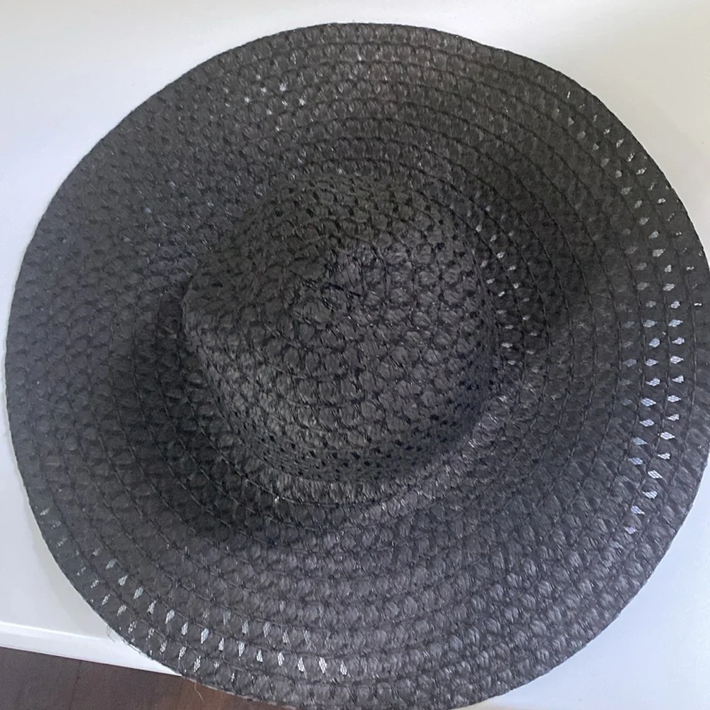 Unbranded Black Paper/Mesh Floppy Sun hat. One Size